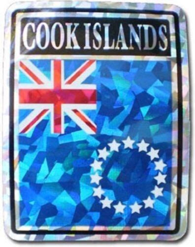Wholesale Lot 6 Cook Islands Country Flag Reflective Decal Bumper