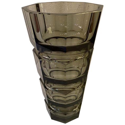 Josef Hoffmann For Moser Topaz Or Smoked Glass Vase At 1stdibs