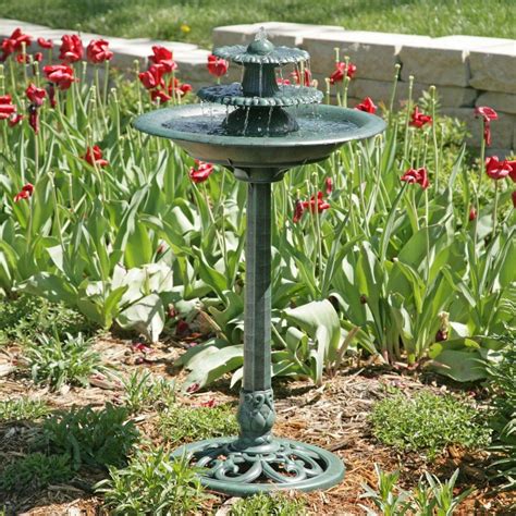 A solar bird bath fountain is a wonderful addition to any backyard. 3-Tier Outdoor Bird Bath Water Fountain (With images ...