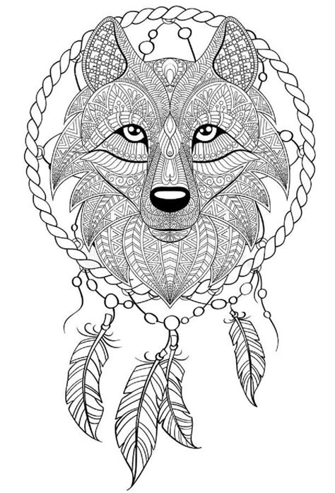 Mandala Beautiful Wolf Face Coloring Page Download Print Now
