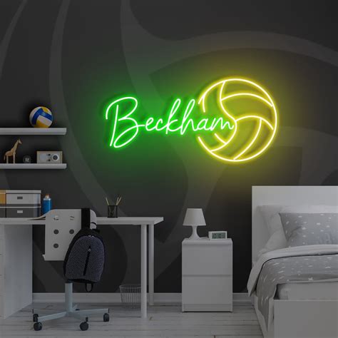 Volleyball Name Neon Sign Nursery Decor Personalized Neon Sign
