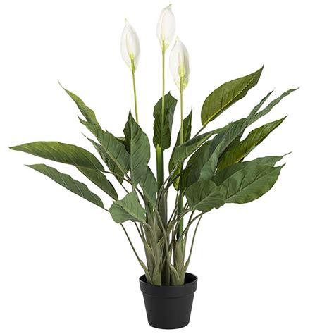 Artificial Spathiphyllum Plant Potted Green 96cm