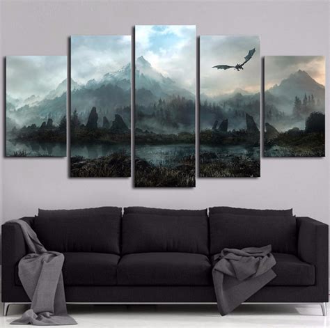 Framed 5 Pcs Game Of Thrones Bird Canvas 5 Piece Artwork For Game Of