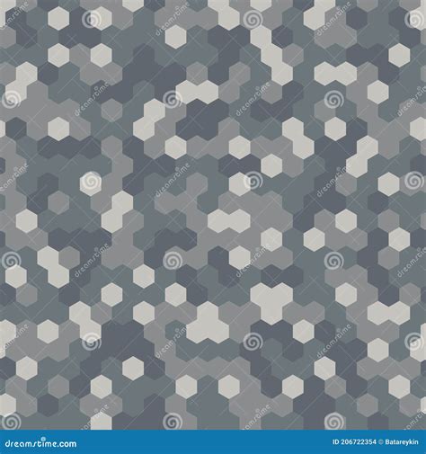 Hexagon Urban Camouflage Seamless Patterns Stock Illustration