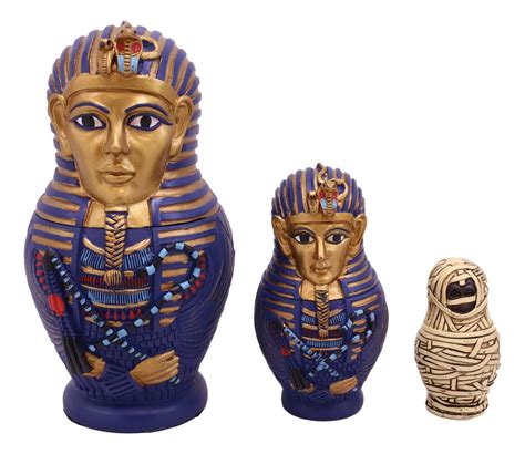 Buy Ebros Piece Set Ancient Egyptian Pharaoh King Tut Sarcophagus Coffins With Mummy Nesting