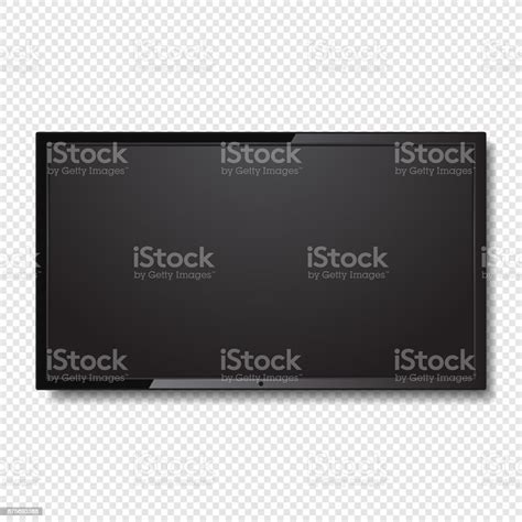 Realistic Blank Led Tv Screen On Transparent Background Vector Stock