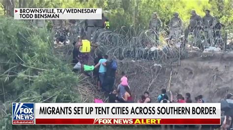 migrants await ending of title 42 set up tent cities along southern border fox news video