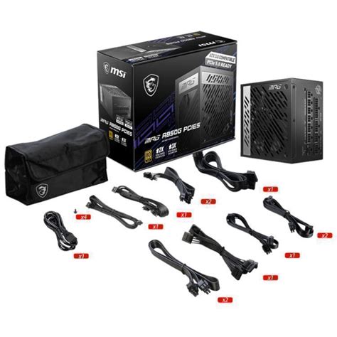 Msi Mpg A850g Pcie5 850w 80 Plus Gold Fully Modular Atx Power Supply