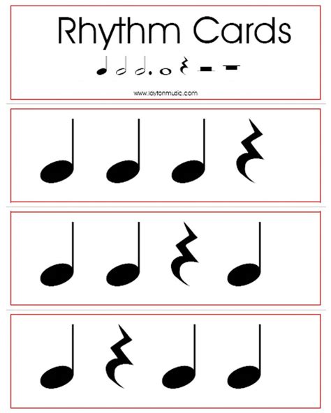 Music Rhythms Worksheet