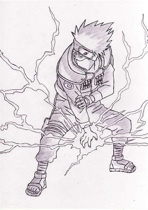 Chidori Hatake Sketch Coloring Page