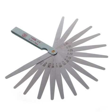 If you can slide a feeler gauge around when checking a clearance, not matter how tight it feels, the the clearance has to be larger than your feeler gauge. OOTDTY 0.02 to 1mm 17 Blade Thickness Gap Metric Filler ...