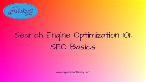 Search Engine Optimization 101 Seo Basics Youtube