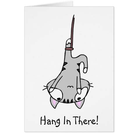 Hang In There Motivational Cat Card
