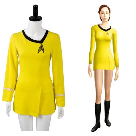 Women Star Trek The Female Duty Uniform Blue Dress Cosplay Costume