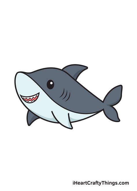 Cartoon Drawing Tutorial Draw Cute Shark Step By Step Instructions