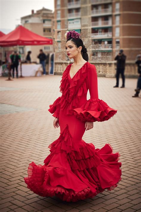 Vestido Flamenca Rojo Volantes En Gasa Hita Y Arcos 2024 Cita Previa