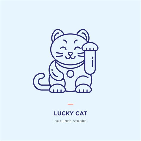 Lucky cat flat line icon. | Lucky cat, Cat logo design, Pet logo design
