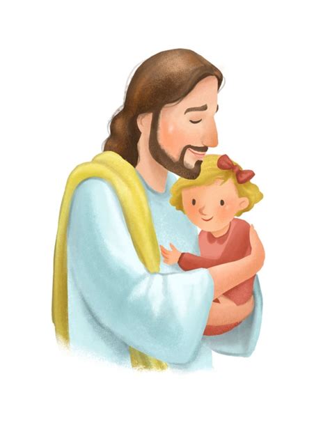 Christ Holding Little Girl Blond Nursery Decoration Baby