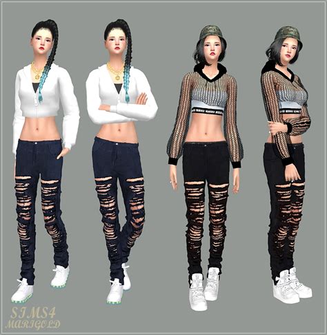 My Sims 4 Blog Ripped Jeans For Females By Marigold