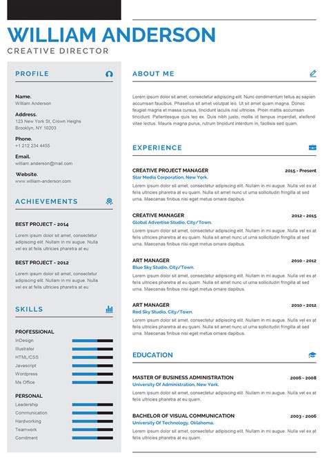 Free professional html5 cv/resume template. Attractive Resume Template Sample Format in Word (doc/docx)