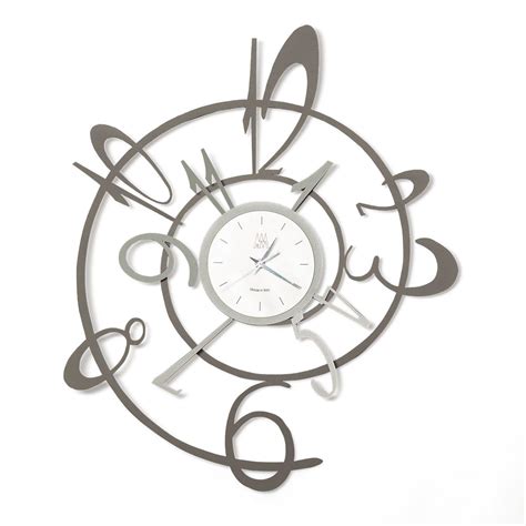 Arti E Mestieri New George Wall Clock Made In Italyslate And Aluminum