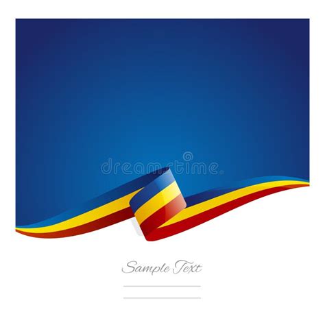 New Abstract Romania Flag Ribbon Banner Stock Vector Illustration Of
