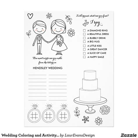 Wedding Coloring And Activity Page In 2021 Kids Wedding
