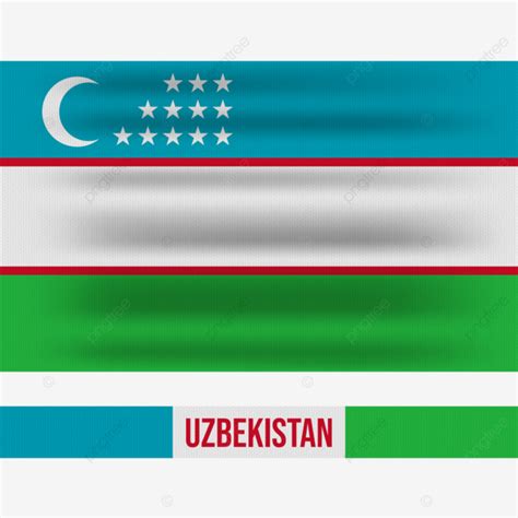 Ondeando La Bandera Nacional De Uzbekistán Vector PNG Primer Plano De