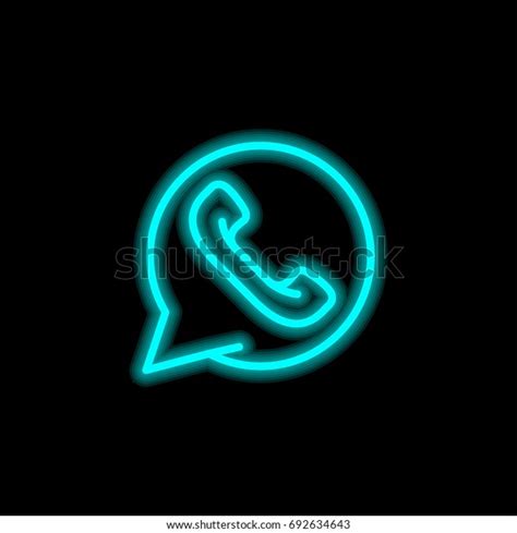 Whatsapp Blue Glowing Neon Ui Ux Stock Vector Royalty Free 692634643