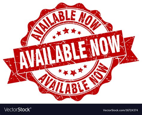 Available Now Stamp Sign Seal Royalty Free Vector Image