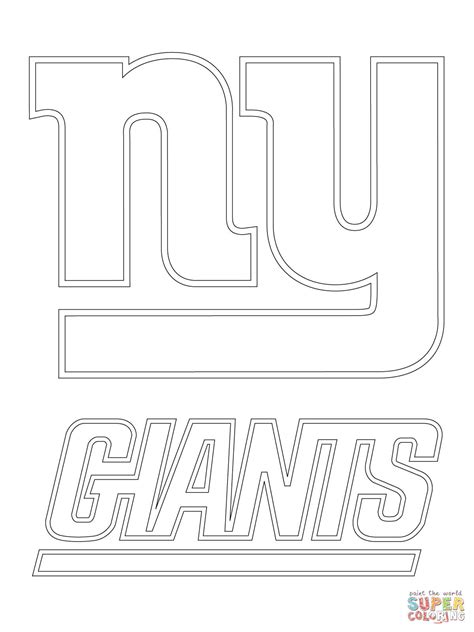 Football Coloring Pages New York Giants Coloring Home