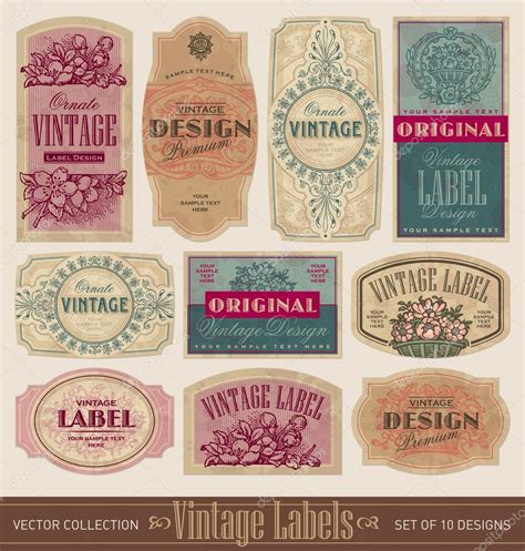 Vintage Labels Set Vector — Stock Vector © Milalala 24400517