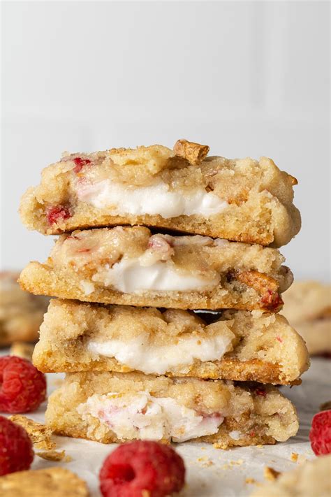 Raspberry Cheesecake Cookies Stuffed Cookie Dough Diaries
