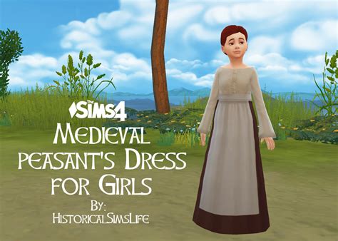 Ts4 Medieval Peasants Dress For Girls History Lovers Sims Blog