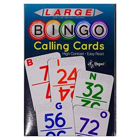 Regal Games Bingo Calling Card Deck New Large Size 56 X 375