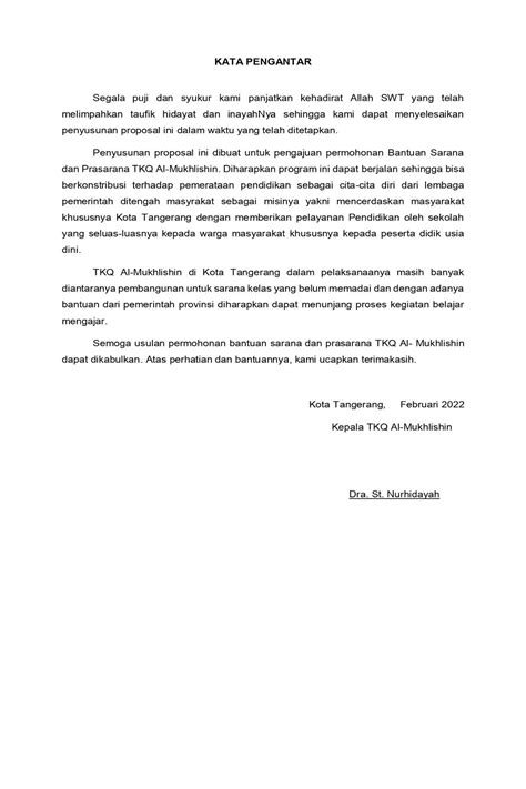 9 Contoh Kata Pengantar Proposal (Penelitian, Kegiatan, Usaha)