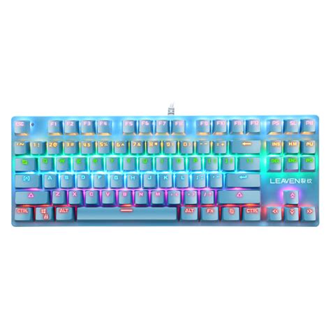 K550 87 Keys Wired Mechanical Keyboard Blue Switch Waterproof 19 Rgb