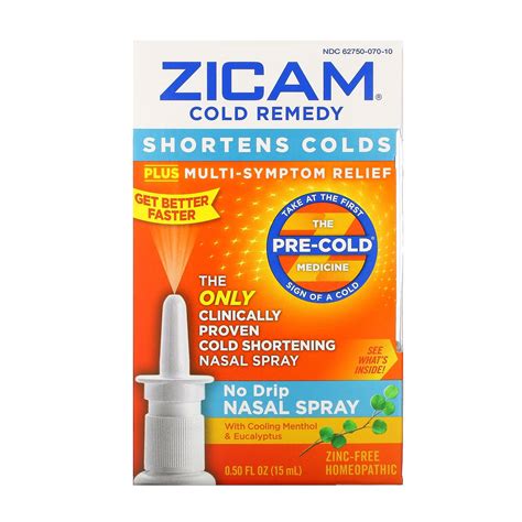 Zicam Cold Remedy No Drip Nasal Spray 050 Fl Oz 15 Ml Iherb
