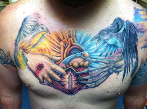 Chest Tattoo Good Vs Evil Good And Evil Tattoos For Men Tattoos For