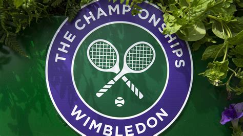 Download Wimbledon Logo With White Tennis Racket Wallpaper