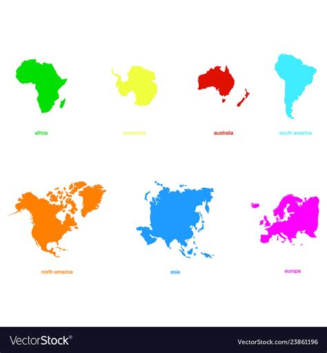 Monochrome Icons With World Continents Royalty Free Vector