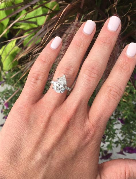 Prices are based on your selection. 5.09 Carat Pear Shaped Diamond Engagement Ring in Platinum ...