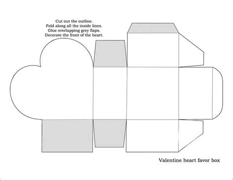Heart Box Template Printable The Template Can Be Printed Onto The Paper