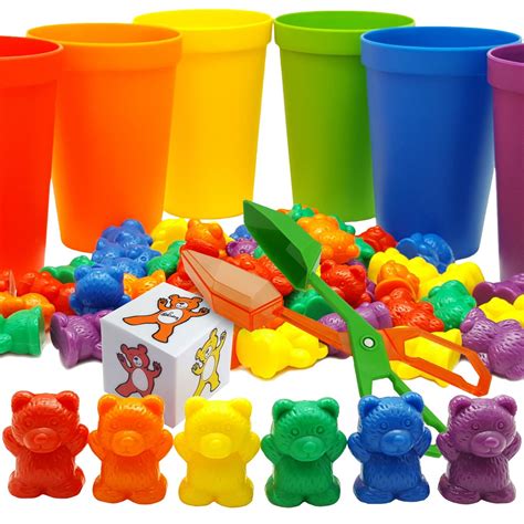 Rainbow Counting Bears With Matching Sorting Cups Sorting Bears