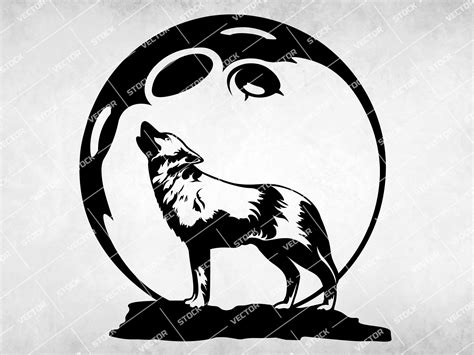 Wolf Howling Svg Moon Svg Howling Wolf Svg Wolf Vector Files