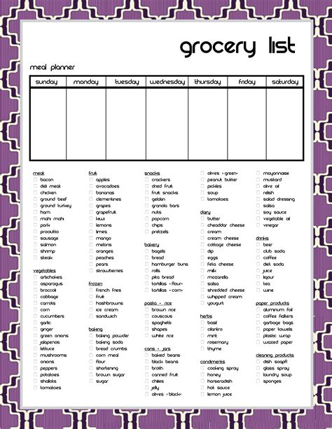 Diy Grocery Listmeal Planner For Love Of Exploration