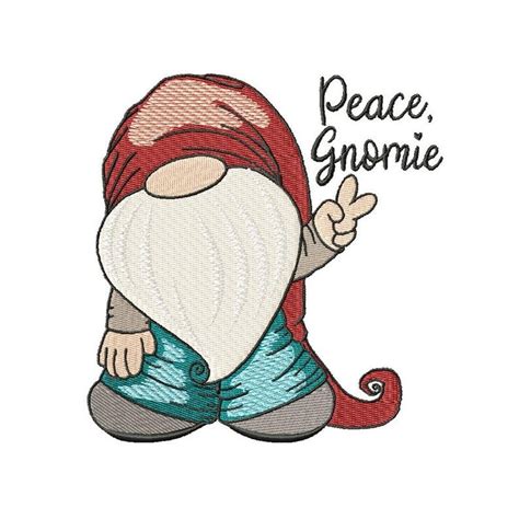 Gnome Embroidery Design Sizes Included Etsy In Embroidery