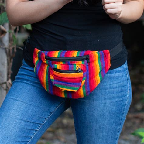 Ikat Fanny Pack Rainbow Small Bags And Cross Body Handmade Guatemalan