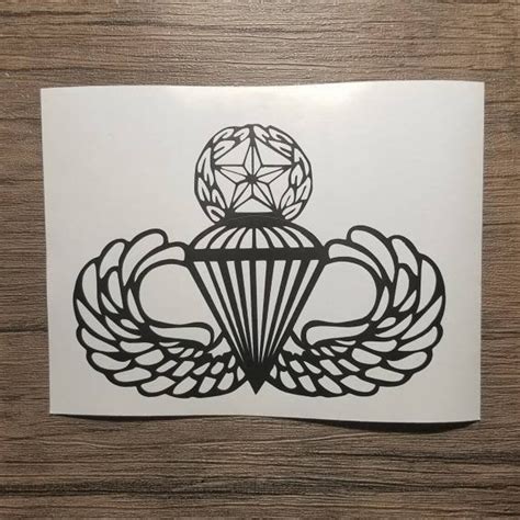 Army Master Parachutist Jump Wings Vinyl Decal Us Army Etsy