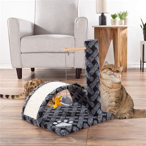 Cat Scratching Post With Carpeted Base And Pole By Petmaker
